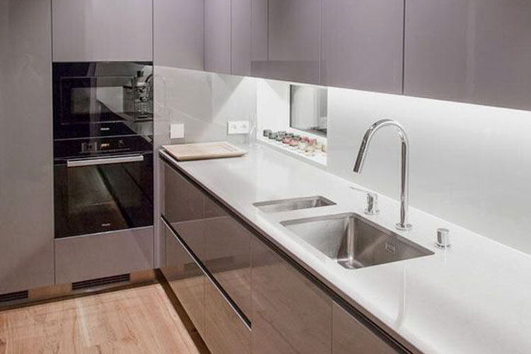 new modular kitchen design white 2024